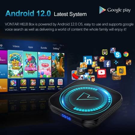 VONTAR H618 Android 12 TV Box - Allwinner H618 Quad-Core, 4GB RAM, 32GB Storage