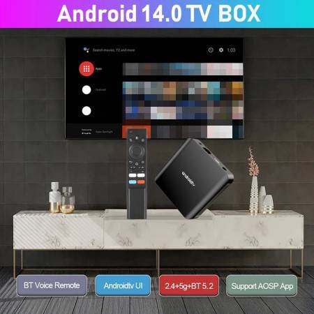 TV Box Android 14 8K TV98 ATV Plus - Allwinner H313 Quad Core, 5G, Dual Wifi