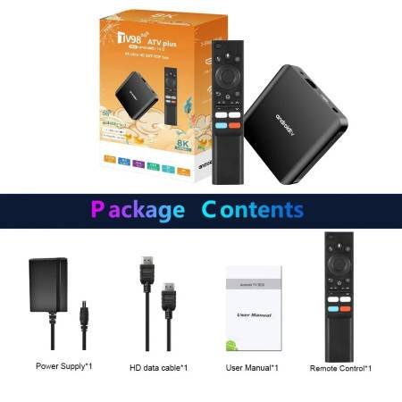 TV Box Android 14 8K TV98 ATV Plus - Allwinner H313 Quad Core, 5G, Dual Wifi