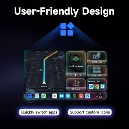 2024 New HEYINCAR Android 13 TV Box - Carplay, Android Auto Wireless Adapter for YouTube and Netflix, AI Box SM6225