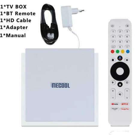 MECOOL KM2 PLUS DELUXE Android 11 TV Box | Google TV, Dolby Vision & Atmos, 4GB DDR4, 32GB, 1000M LAN, WIFI 6, 4K Stream