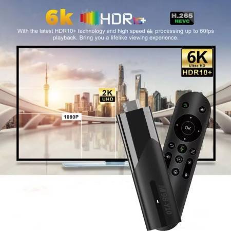 The M98 Y10 Smart TV Stick is a mini PC equipped with Android 13 and the Allwinner H618 processor. It offers 2.4G/5G dual W