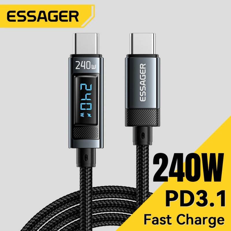 Essager 240W USB Type C Cable - 100W PD 3.1 Fast Charging, Compatible with iPhone, MacBook, and Samsung