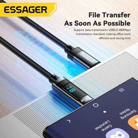 Essager 240W USB Type C Cable - 100W PD 3.1 Fast Charging, Compatible with iPhone, MacBook, and Samsung