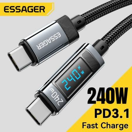 Essager 240W USB Type-C Cable - 100W Fast Charging, 2M