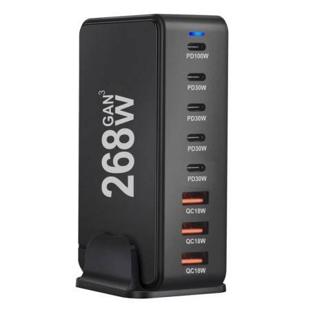 268W/240W GAN Gallium Nitride USB Type-C Multi-Port Desktop Charger