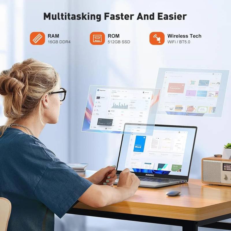 15.6" Ultra Slim Laptop 16GB RAM 512GB SSD Intel N95