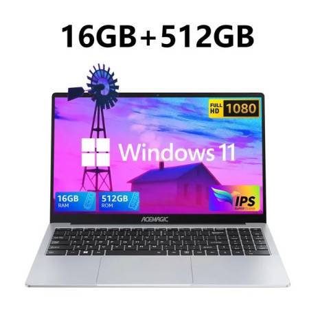 15.6" Ultra Slim Laptop 16GB RAM 512GB SSD Intel N95