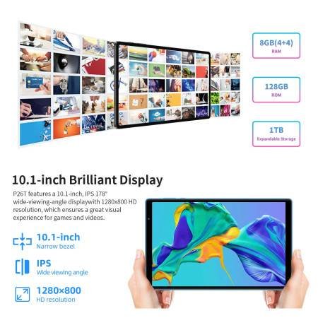 TECLAST P26T Tablet 10.1 inch 8 GB RAM 128 GB ROM Android 13