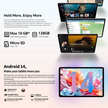 Teclast P30T Android 14 Tablet 10.1" 10GB RAM 128GB ROM