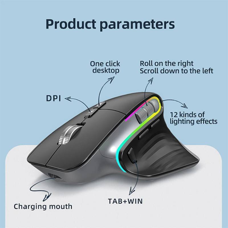 Wireless Mouse with Multi-Device Connectivity - Bluetooth 5.0 & 3.0, 2.4G