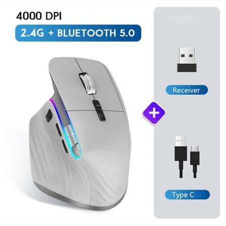 Wireless Mouse with Multi-Device Connectivity - Bluetooth 5.0 & 3.0, 2.4G