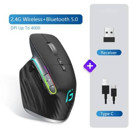 Wireless Mouse with Multi-Device Connectivity - Bluetooth 5.0 & 3.0, 2.4G